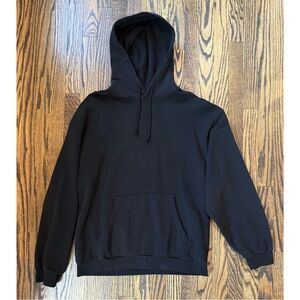 SKIMS Terry Fleece Cotton Hoodie in Washed Obsidian (Black) - Size S